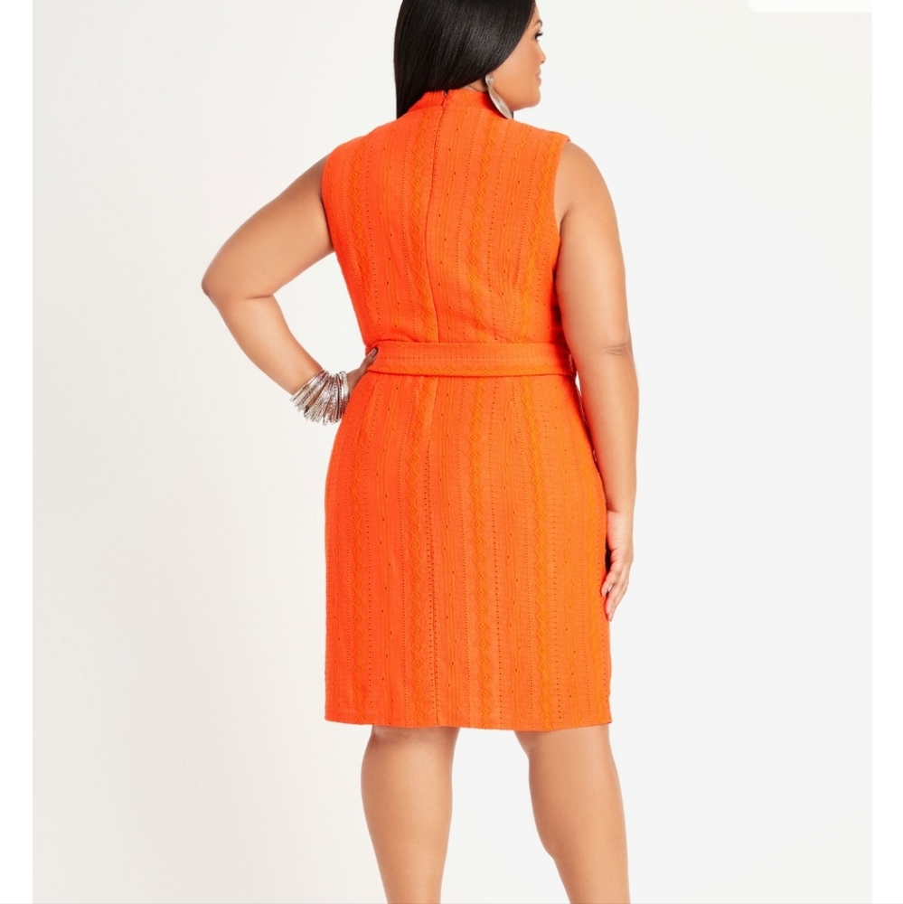 Ashley Stewart Orange Belted Dress - Picture 2 of 3